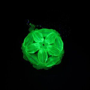 Uranium glass beaded bead pendant